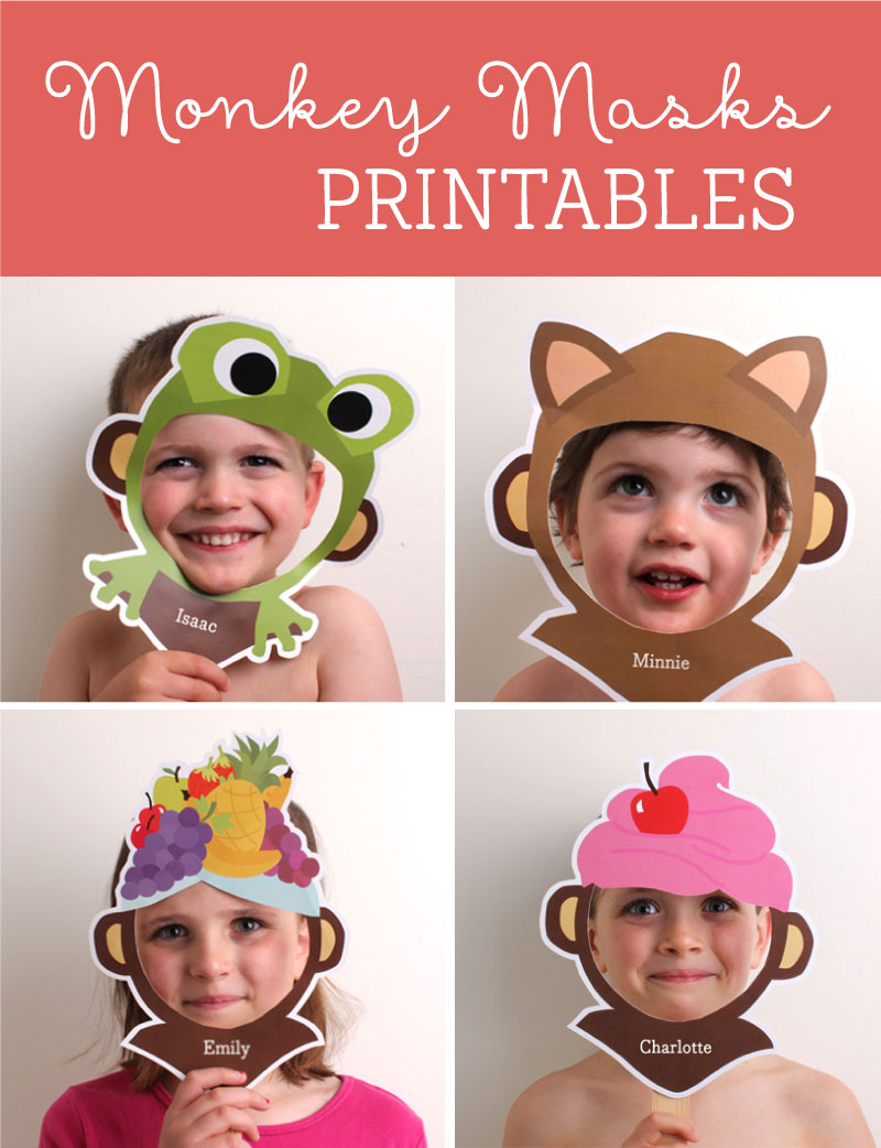 'Monkey Masks' Personalized Printables for Kids | Tinyme Blog