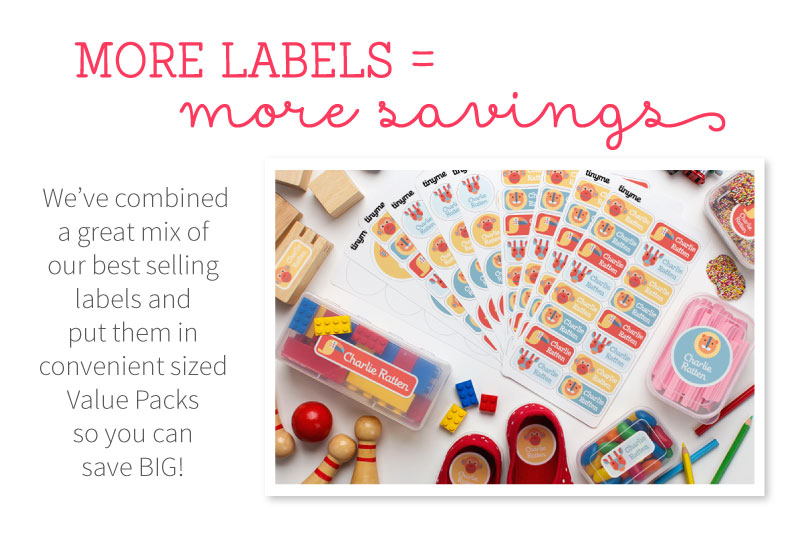 Name Label Value Packs from Tinyme