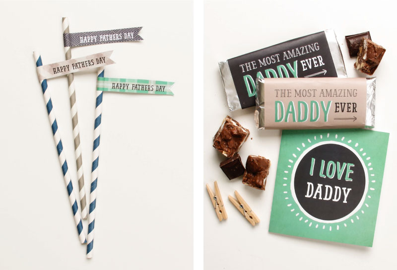Free Fathers Day Printables - Straw Flags & Candy Wrappers | Tinyme Blog