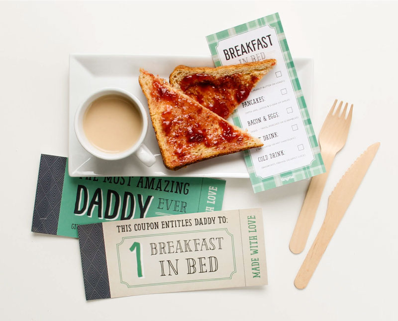 Free Fathers Day Printable Breakfast in Bed Menu | Tinyme Blog