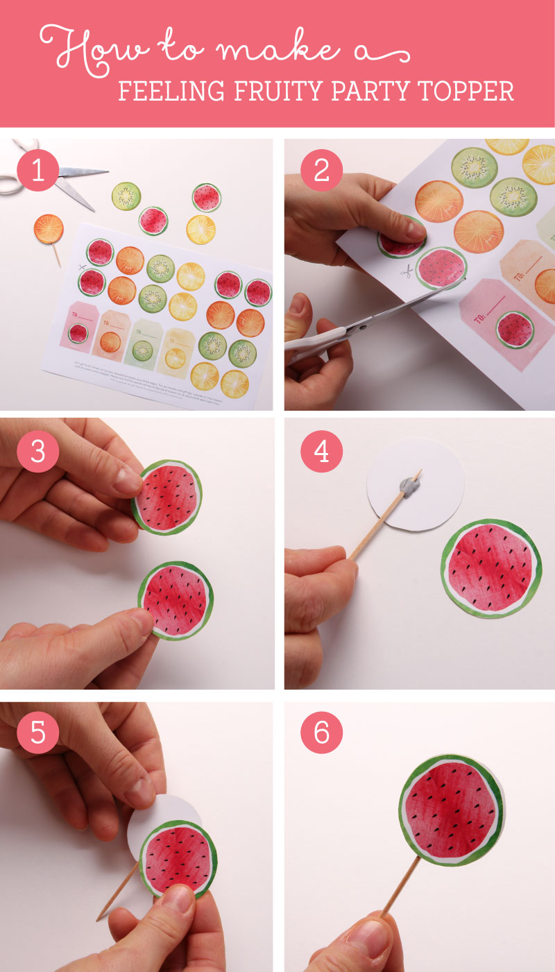 How to make your Feeling Fruity Printable Party Toppers & Tags | Tinyme Blog