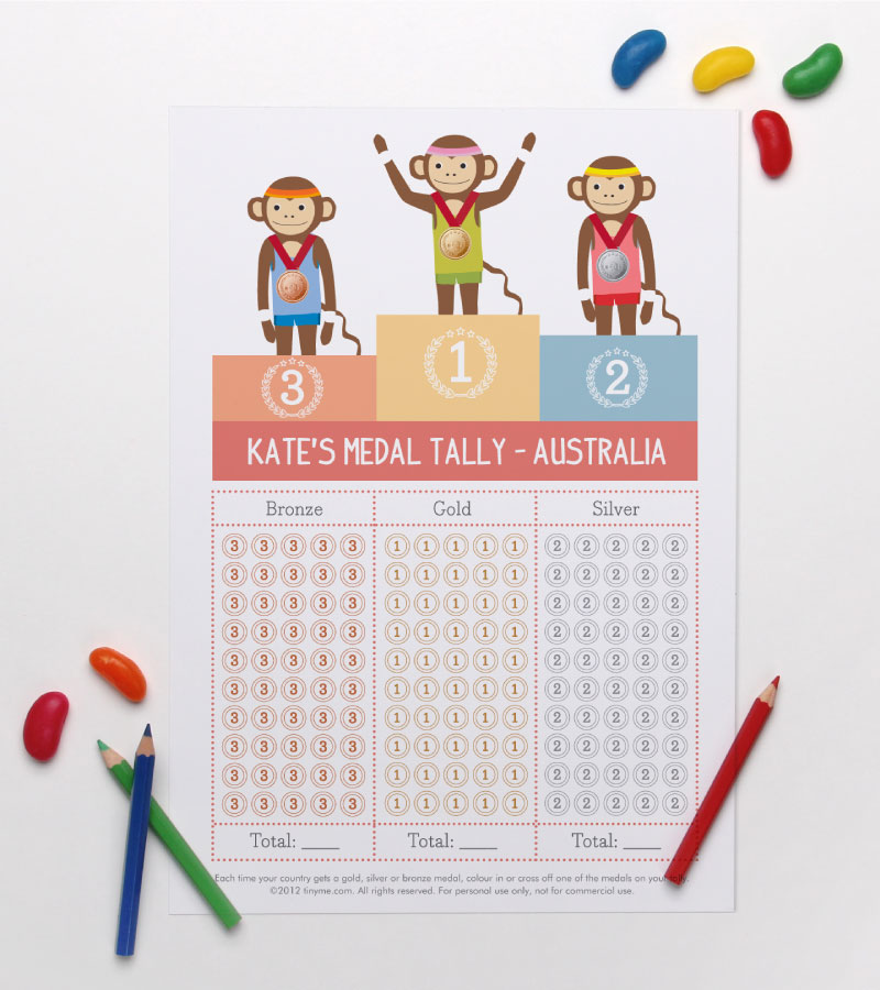 Tinyme Games Printable Medal Tally | Tinyme Blog