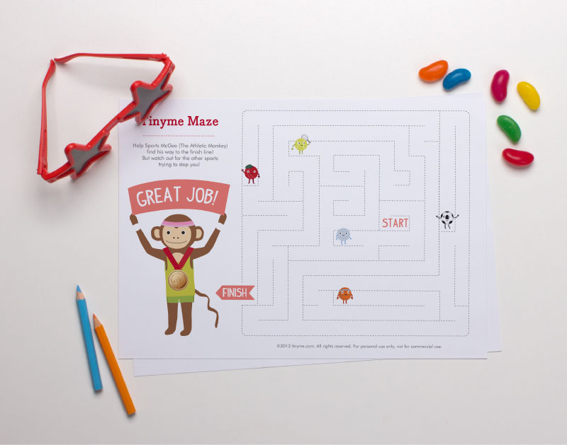 Get Sporty Printable Maze Activity Sheet | Tinyme Blog