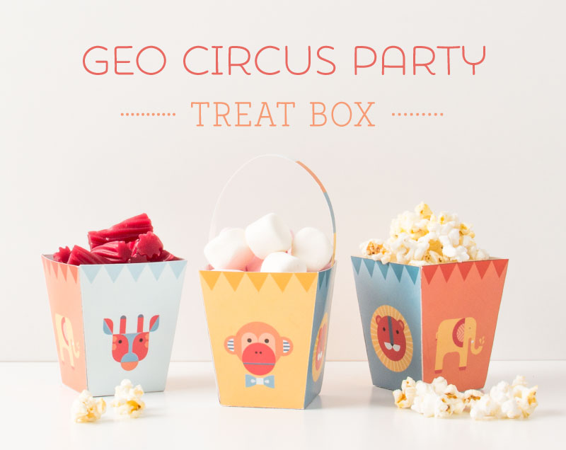 FREE Printable Geo Circus Party Treat Boxes | Tinyme Blog