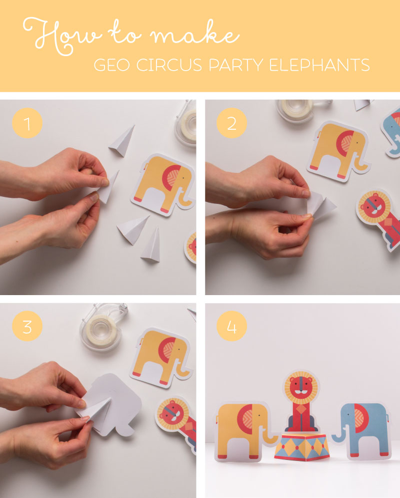 How to make your Geo Circus Party Printable Elephants | Tinyme Blog