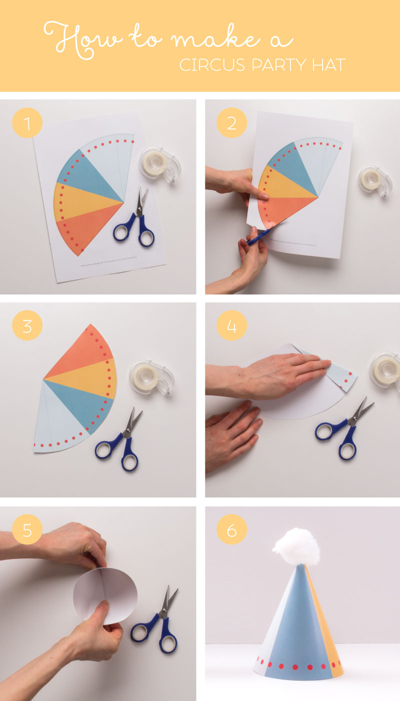 How to make your Printable Geo Circus Party Hats | Tinyme Blog