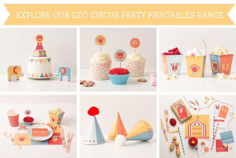 Explore the Geo Circus Party Printables Range | Tinyme Blog