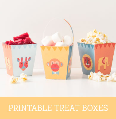 Geo Circus Party Printable Treat Boxes | Tinyme Blog