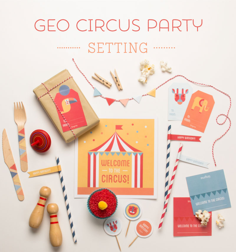 Printable Geo Circus Party Setting | Tinyme Blog