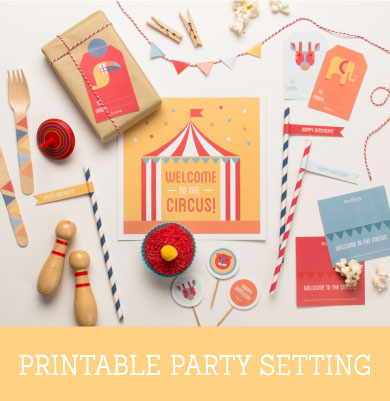Free Printable Geo Circus Party Setting | Tinyme Blog