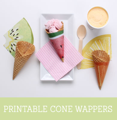 'Feeling Fruity' Free Printable Icecream Cone Wrappers | Tinyme Blog