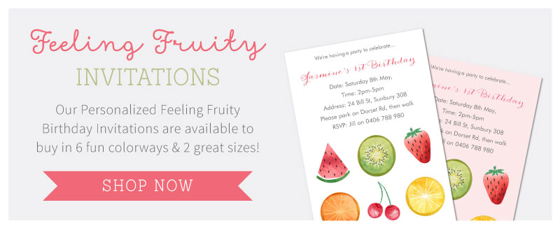 Shop the matching Feeling Fruity Personalized Invitations | Tinyme