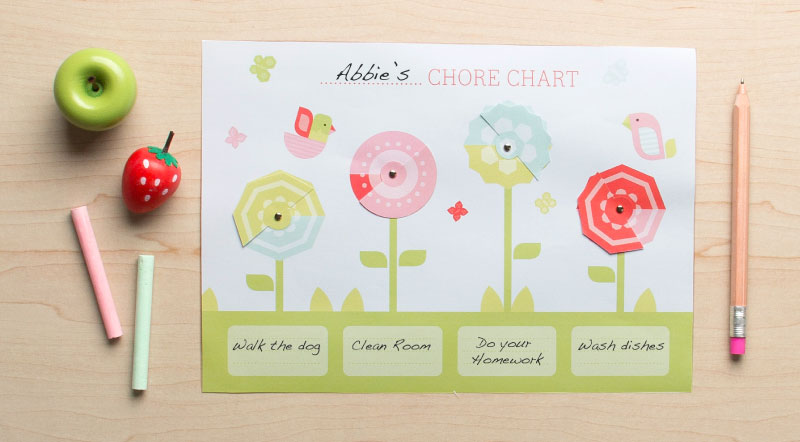 Free Pretty Petal Chore Chart