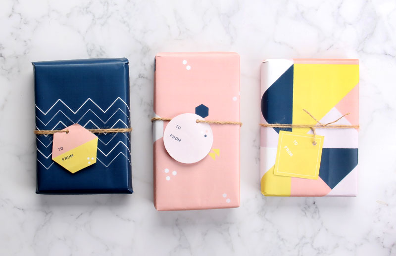 Free Geometric Wrapping Paper