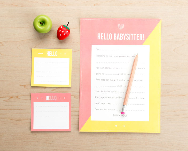 Babysitter Note Printable