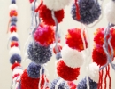 Fluffy balls wedding garland | 10 4th of July Decoration Ideas - Tinyme Blog