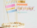 Stylish handmade washi tape flag | 10 Adorable Cake Toppers Part 3 - Tinyme Blog