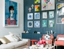 Vintage gallery wall with multi colored frames | 10 Amazing Gallery Walls - Tinyme Blog