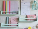Versatile kid's study space with pegboard | 10 Brilliantly Bright Neon Kids Rooms - Tinyme Blog