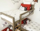 Give your kids their own campout every night with cool lumberjack themed bunk bed | 10 Camp Themed Bedrooms - Tinyme Blog