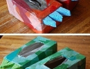 Tissue Box Dinosaur Feet | 10 Cardboard Crafts - Tinyme Blog