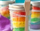 Tasty rainbow cake are so sweet-perfect party favor | 10 Delightful Desserts in a Jar - Tinyme Blog