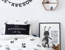 Divine monochrome superhero bedding | 10 Fun & Loony Bed Linen - Tinyme Blog