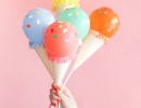 Mini ice cream cone balloon sticks | 10 Funtastic Balloon DIYs - Tinyme Blog