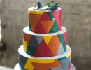 Mixed Metal Geometric Cake | 10 Geometric Cakes - Tinyme Blog