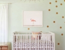 Adorable kids room with mint, gold, bold prints with mid century modern accents | 10 Gorgeous Gold Kids Rooms - Tinyme Blog