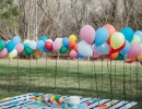 Colorful ballon-filled picnic | 10 Kids Backyard Party Ideas - Tinyme Blog