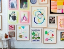 Bright artwork in neon frames | 10 Kids Gallery Walls - Tinyme Blog