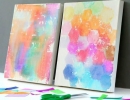 Beautiful crumple tissue painted canvas | 10 Kids Summer Activities + Crafts - Tinyme Blog