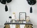 Spectacular black and white party dessert table | 10 Monochrome Party Ideas - Tinyme Blog
