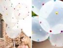 Balloons with sparkly pom poms | 10 Pom Pom Crafts - Tinyme Blog