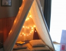 Playroom canvas reading tent | 10 Super Snuggly Reading Nooks Part 3 - Tinyme Blog