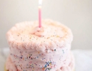 Gorgeous baby pink frosted cake | 10 Super Sprinkles Cakes - Tinyme Blog