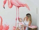 Adorable pink flamingo wall decal | 10 Tropical Kids Rooms - Tinyme Blog