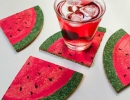 Cool Watermelon Slice Coasters | 10 Watermelon DIY's - Tinyme Blog