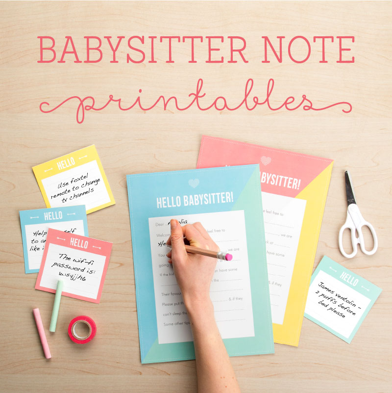 Babysitter Note Printables