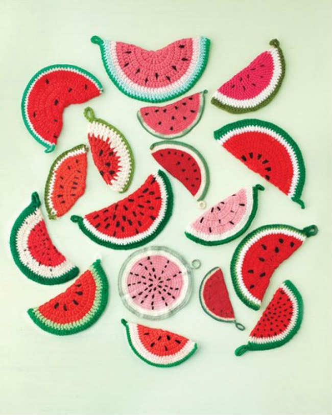 Adorable Watermelon Pot Holders | 10 Watermelon DIY's - Tinyme Blog