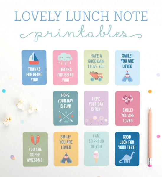 Lovely Lunch Note Printables - Tinyme Blog