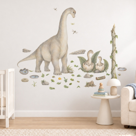 Brachiosaurus Family Wall Decal Pack Displayed in Nursery