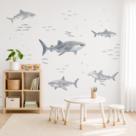 Shark Spotting Wall Decal Pack Feature Wall