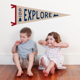 Explore Pennant Decal