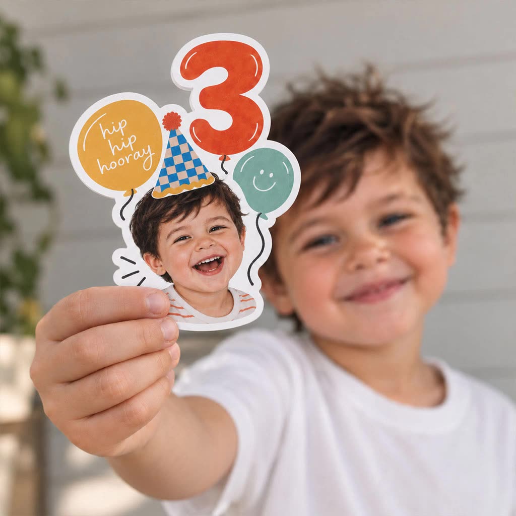 Custom stickers for a birthday celebration