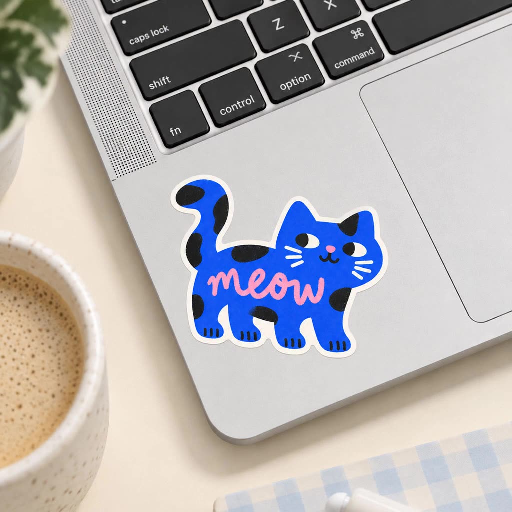 Custom stickers shown in a range of shapes and sizes